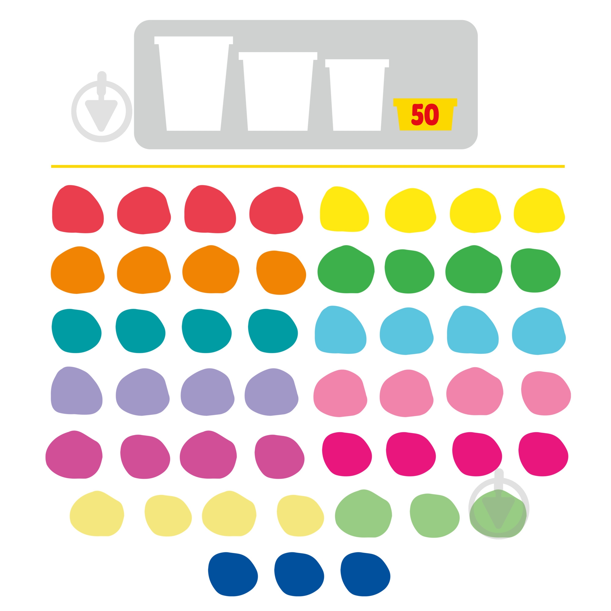 Набір маси для ліплення Play-Doh Райдужні сюрпризи 50 баночок G1761 - фото 7 Набір маси для ліплення Play-Doh Райдужні сюрпризи 50 баночок G1761 - фото 7