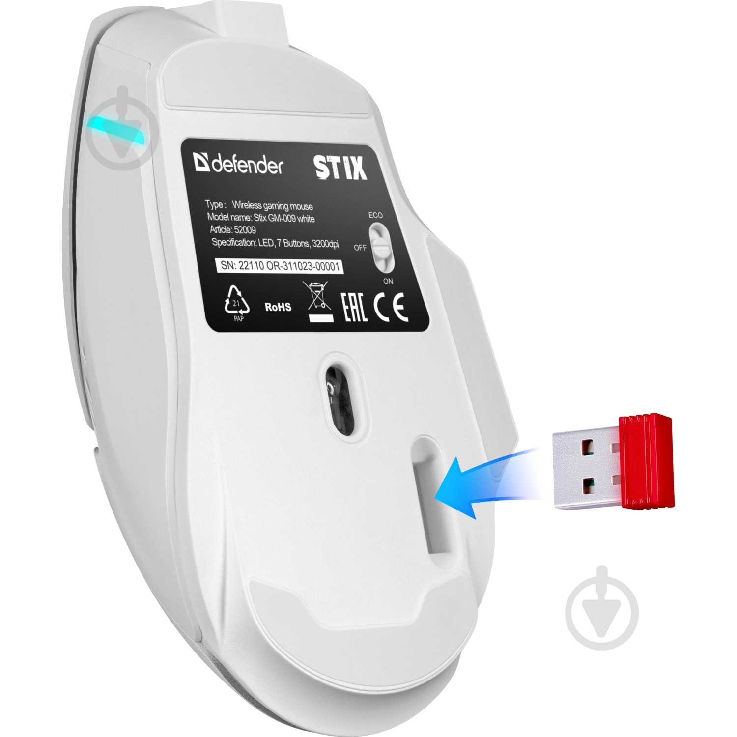 Мышь Defender Stix GM-009 white (52009) - фото 5 Мышь Defender Stix GM-009 white (52009) - фото 5