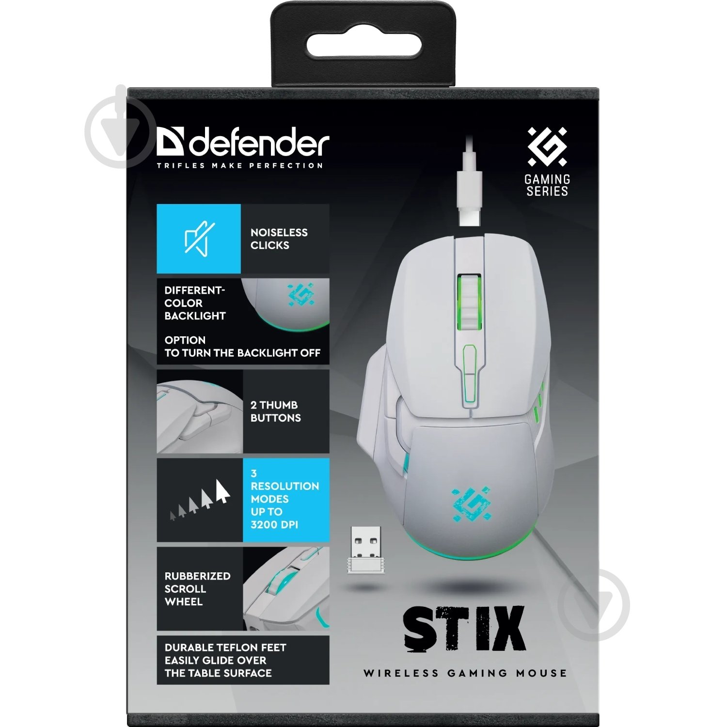 Мышь Defender Stix GM-009 white (52009) - фото 6 Мышь Defender Stix GM-009 white (52009) - фото 6