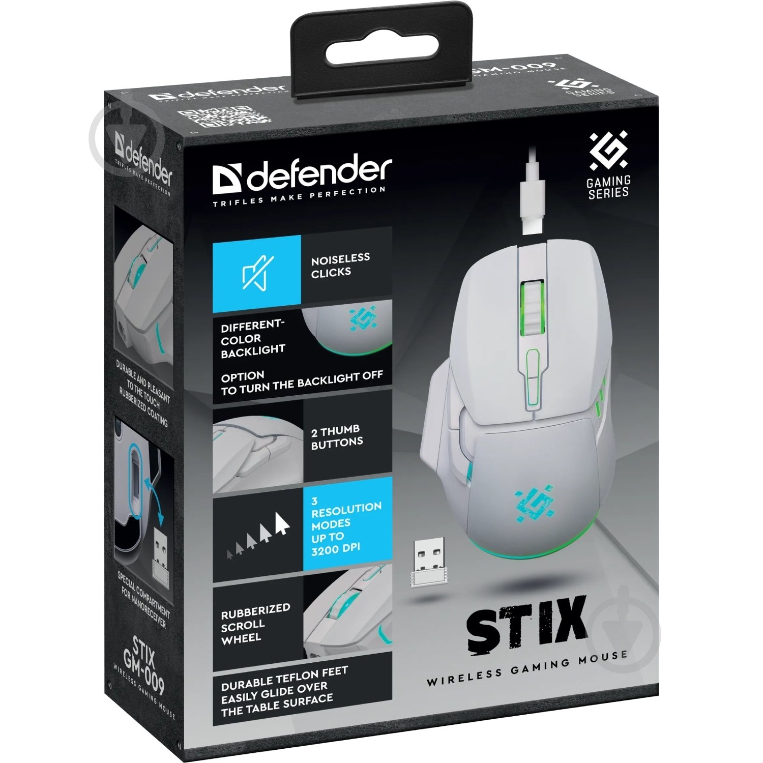 Мышь Defender Stix GM-009 white (52009) - фото 7 Мышь Defender Stix GM-009 white (52009) - фото 7