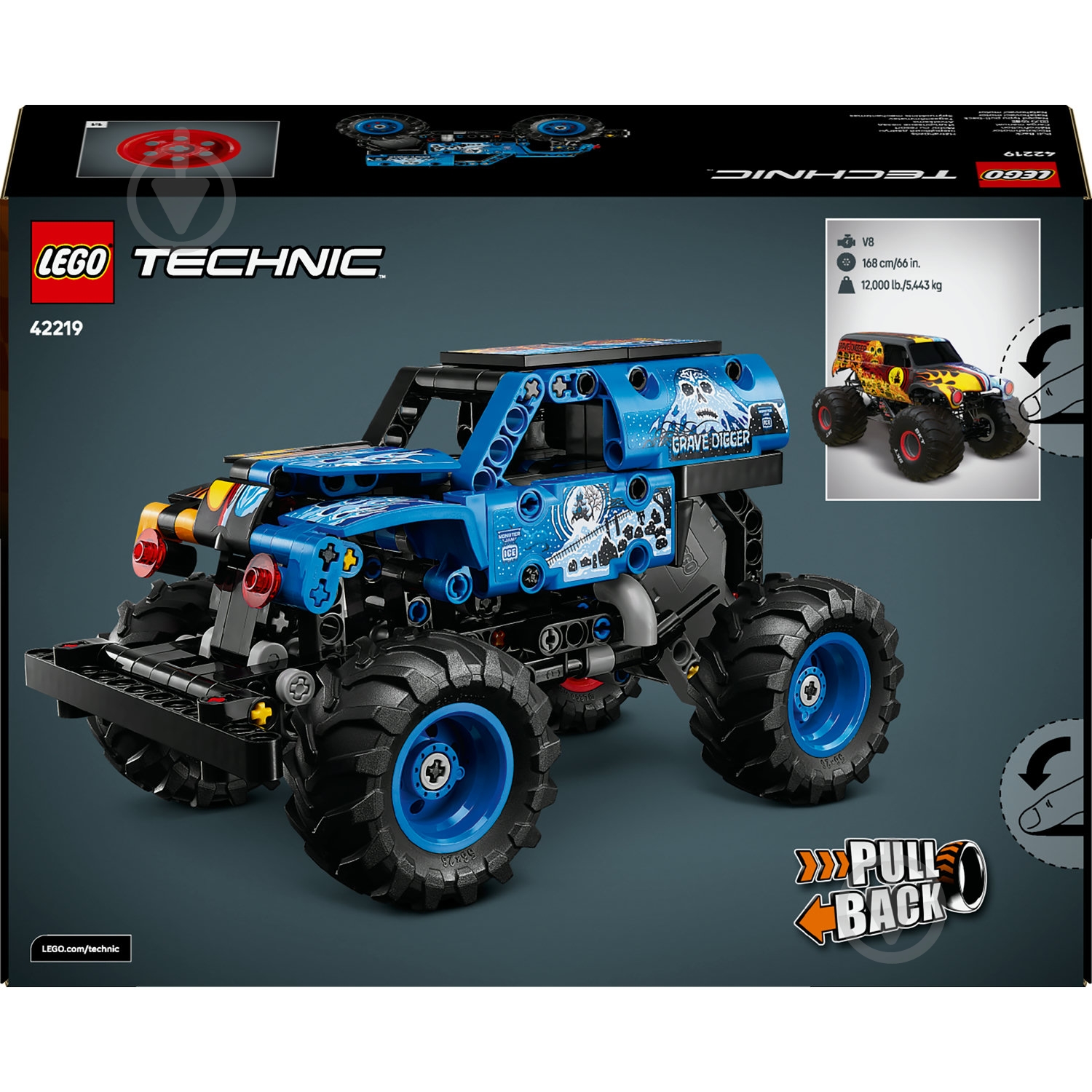 Конструктор LEGO Technic Monster Jam™ Grave Digger™ Вогонь і лід 42219 - фото 2