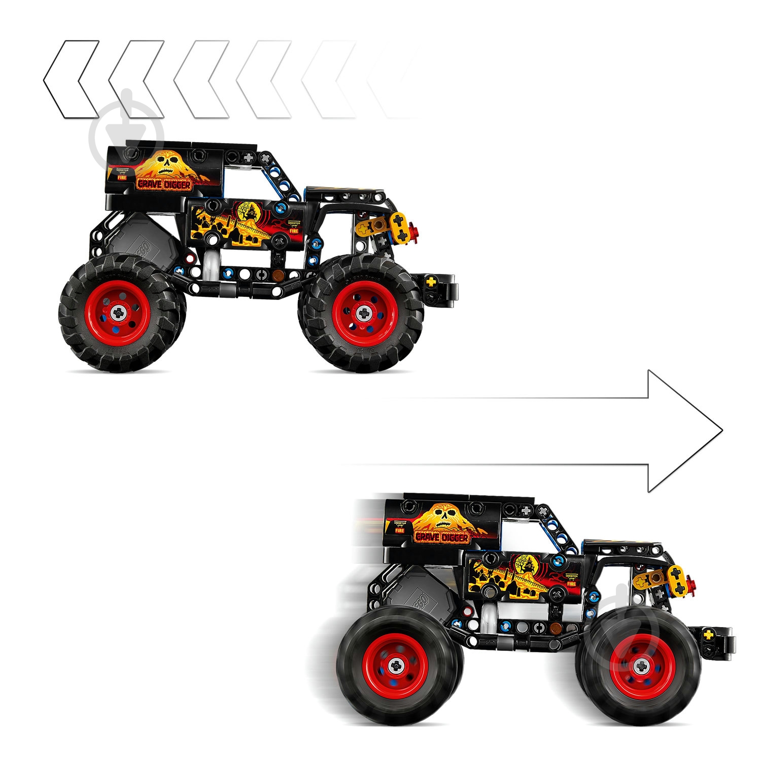 Конструктор LEGO Technic Monster Jam™ Grave Digger™ Вогонь і лід 42219 - фото 8