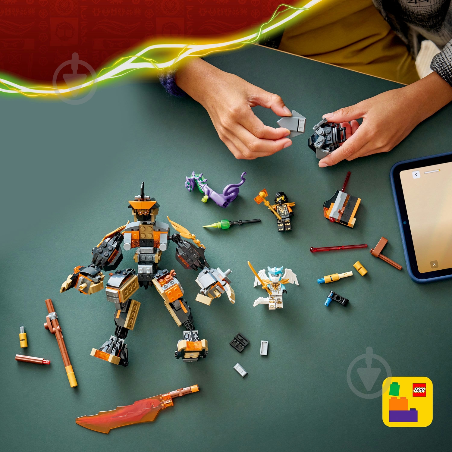 ᐉ Конструктор LEGO NINJAGO Робот Коула для миссии и Дракон Зейн