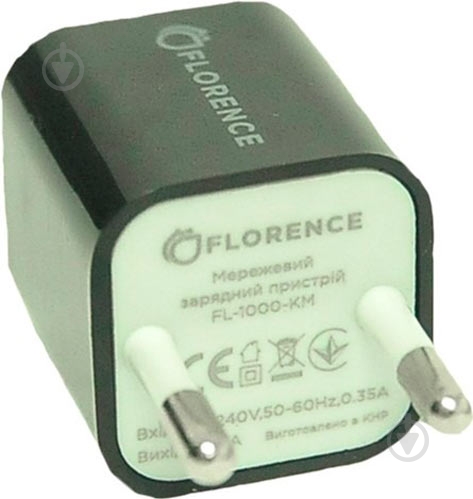 Зарядное устройство Florence FL-1000-KM+ microUSB cable black - фото 3