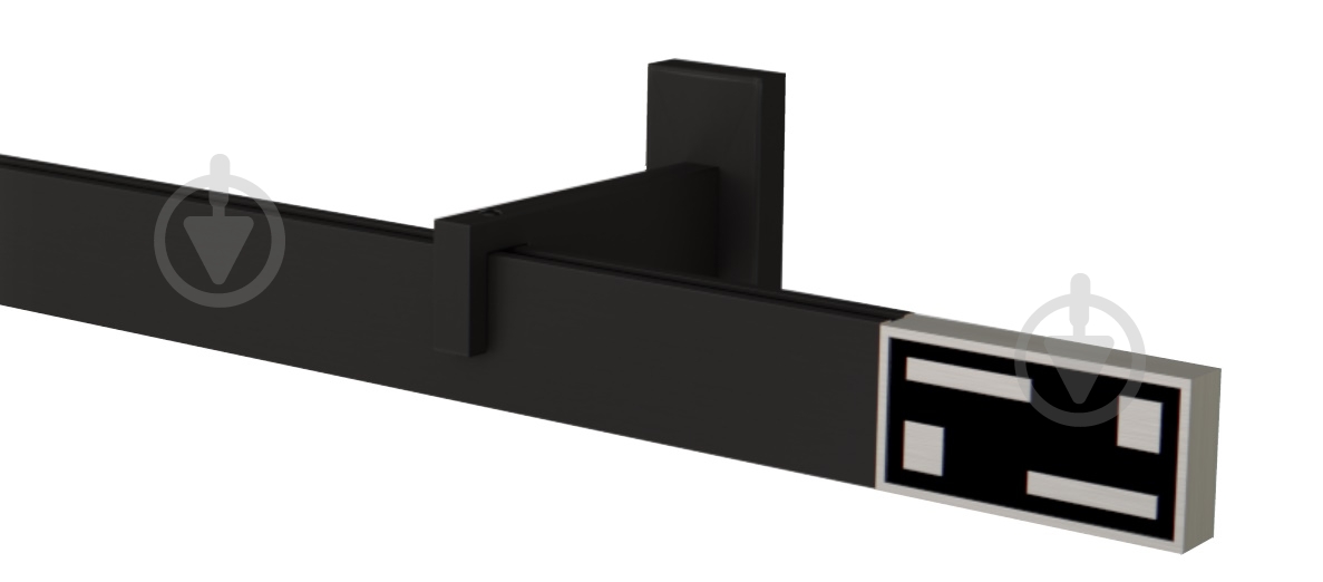 Комплект карниза Quadrum G-TECH одинарный 9/200 см черный/сталь с белыми крючками - фото 1 Комплект карниза Quadrum G-TECH одинарный 9/200 см черный/сталь с белыми крючками - фото 1