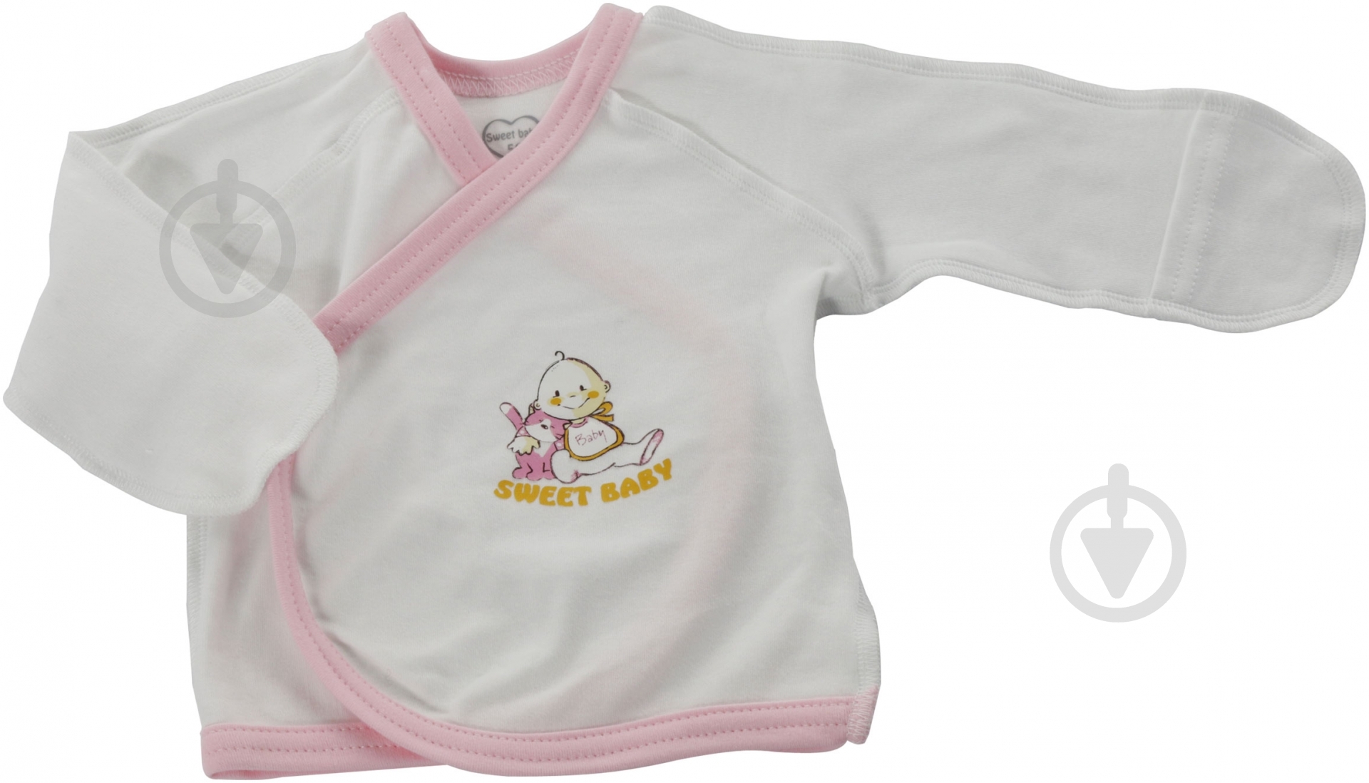 Распашонка детская Sweet baby Кроха р.56 белый с розовым 010.545.1р - фото 1