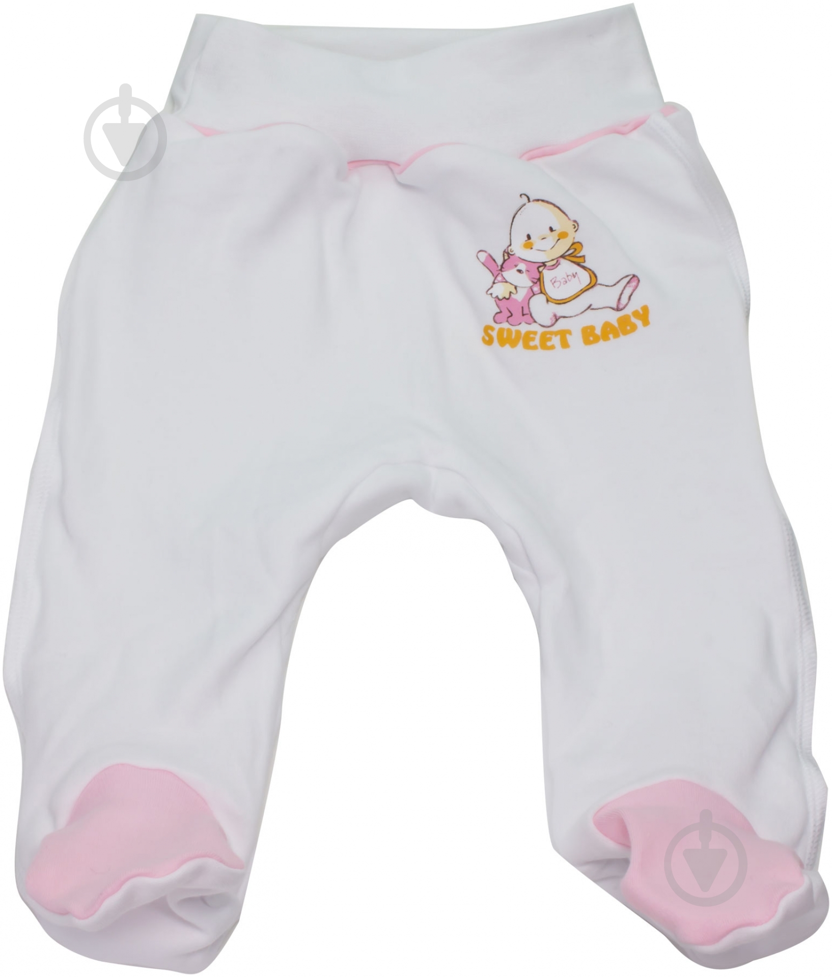 Ползунки Sweet baby 56 белый с розовым 013,545,1р - фото 1