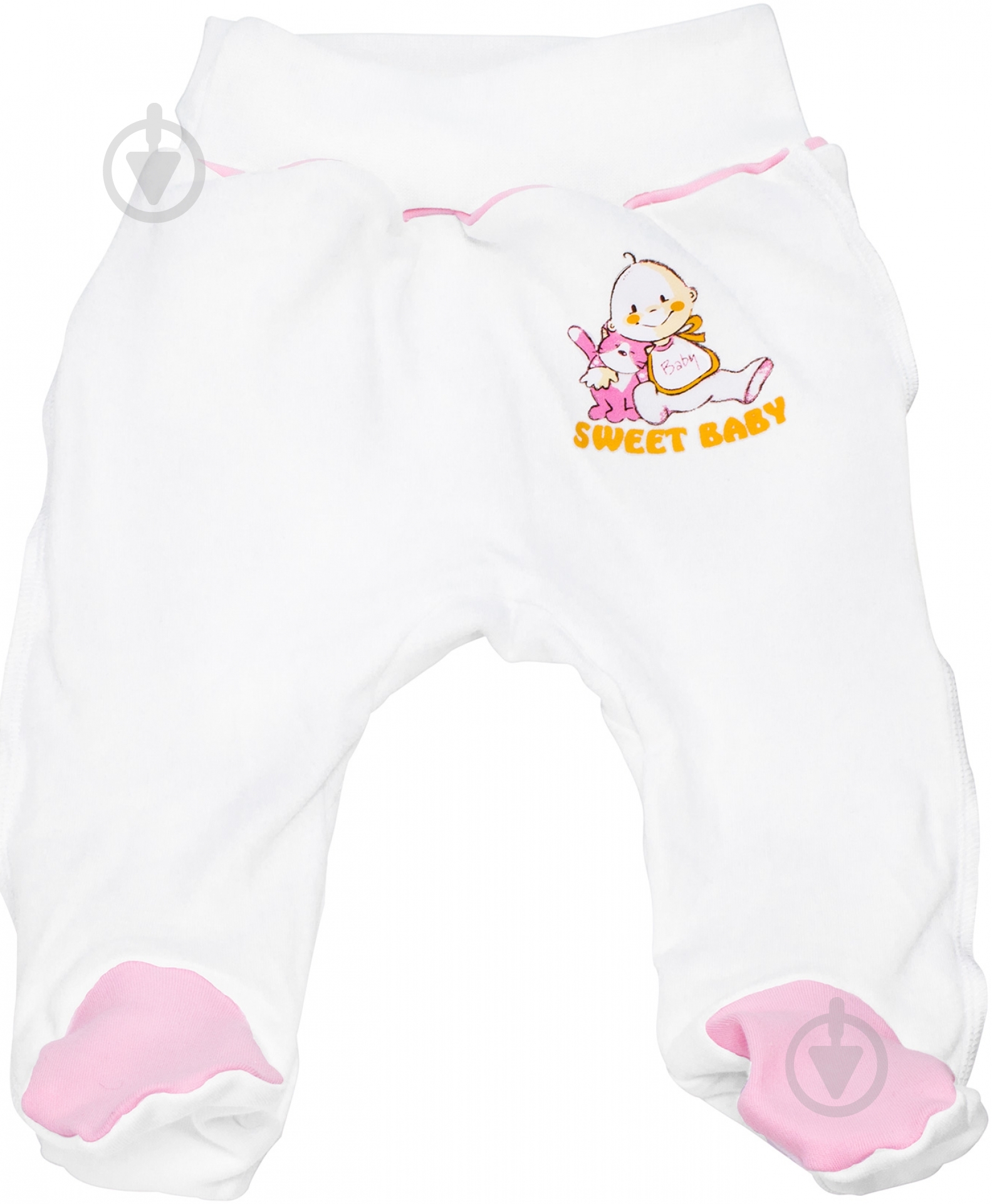 Ползунки Sweet baby 62 белый с розовым 013,545,1р - фото 1