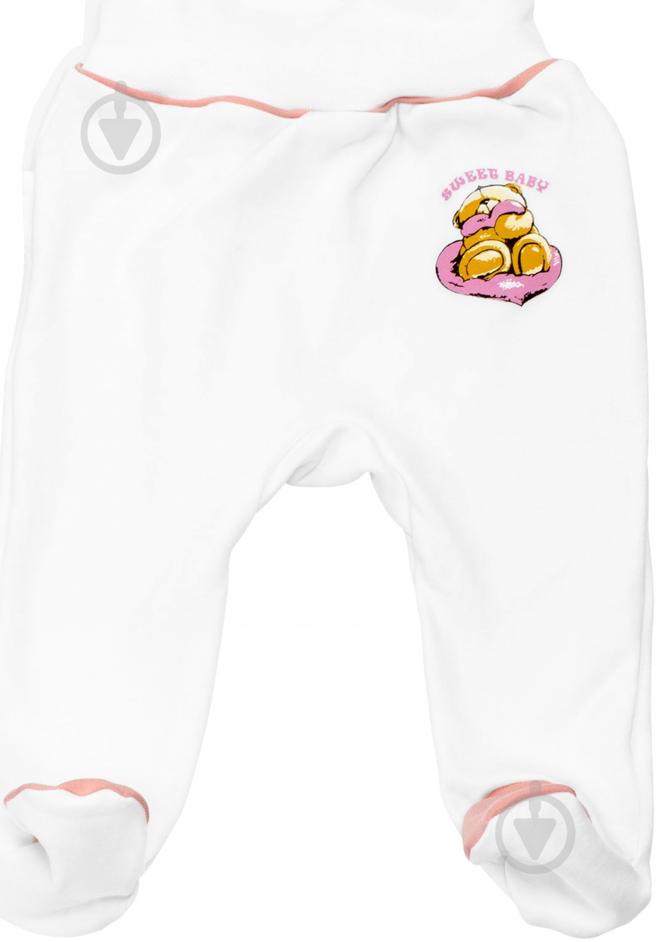 Ползунки Sweet baby 74 белый с розовым 013,545,1р - фото 1