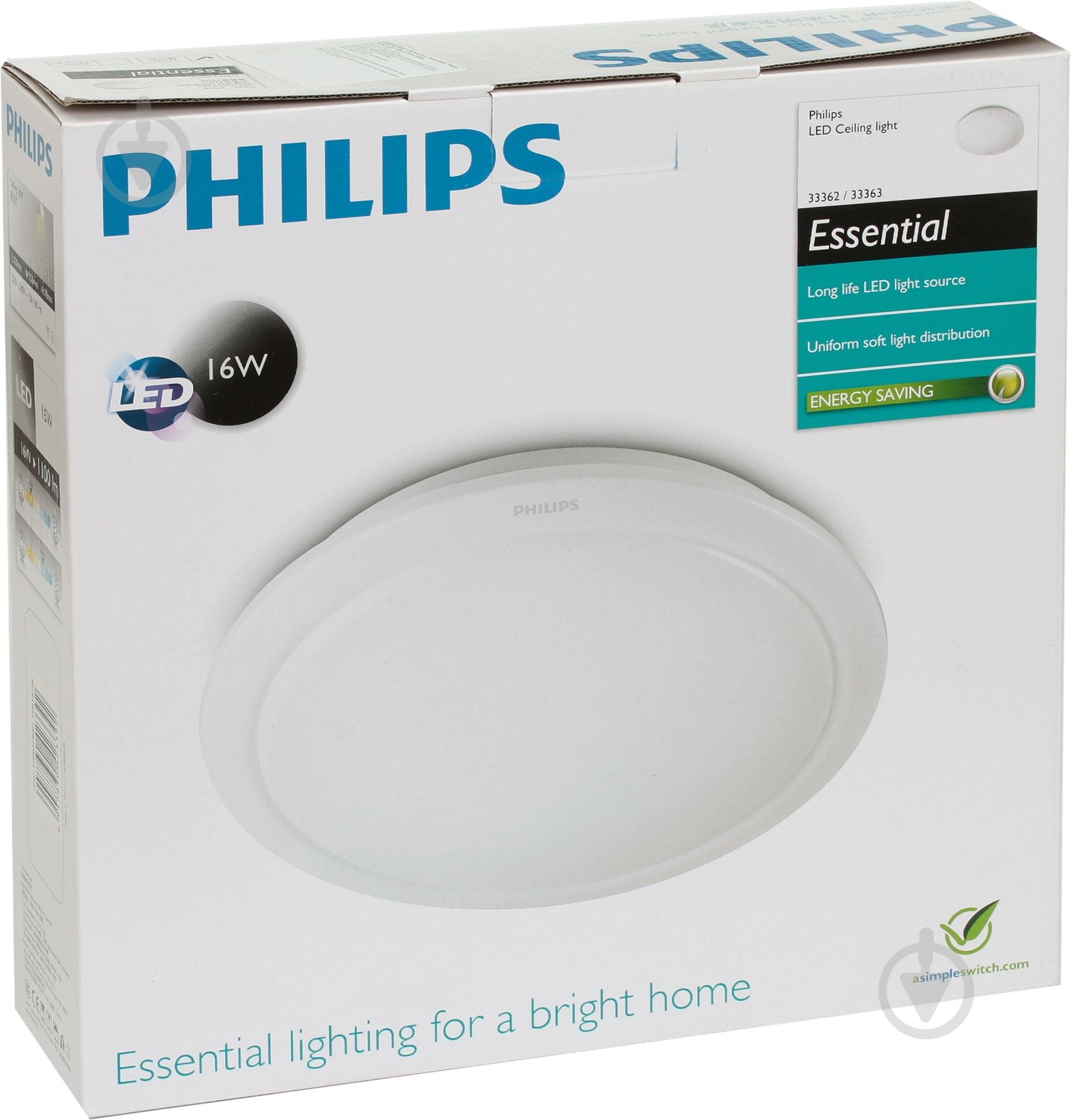 Світильник світлодіодний Philips Essential 33362 16 Вт білий 2700 К 915004478301 - фото 3 Світильник світлодіодний Philips Essential 33362 16 Вт білий 2700 К 915004478301 - фото 3