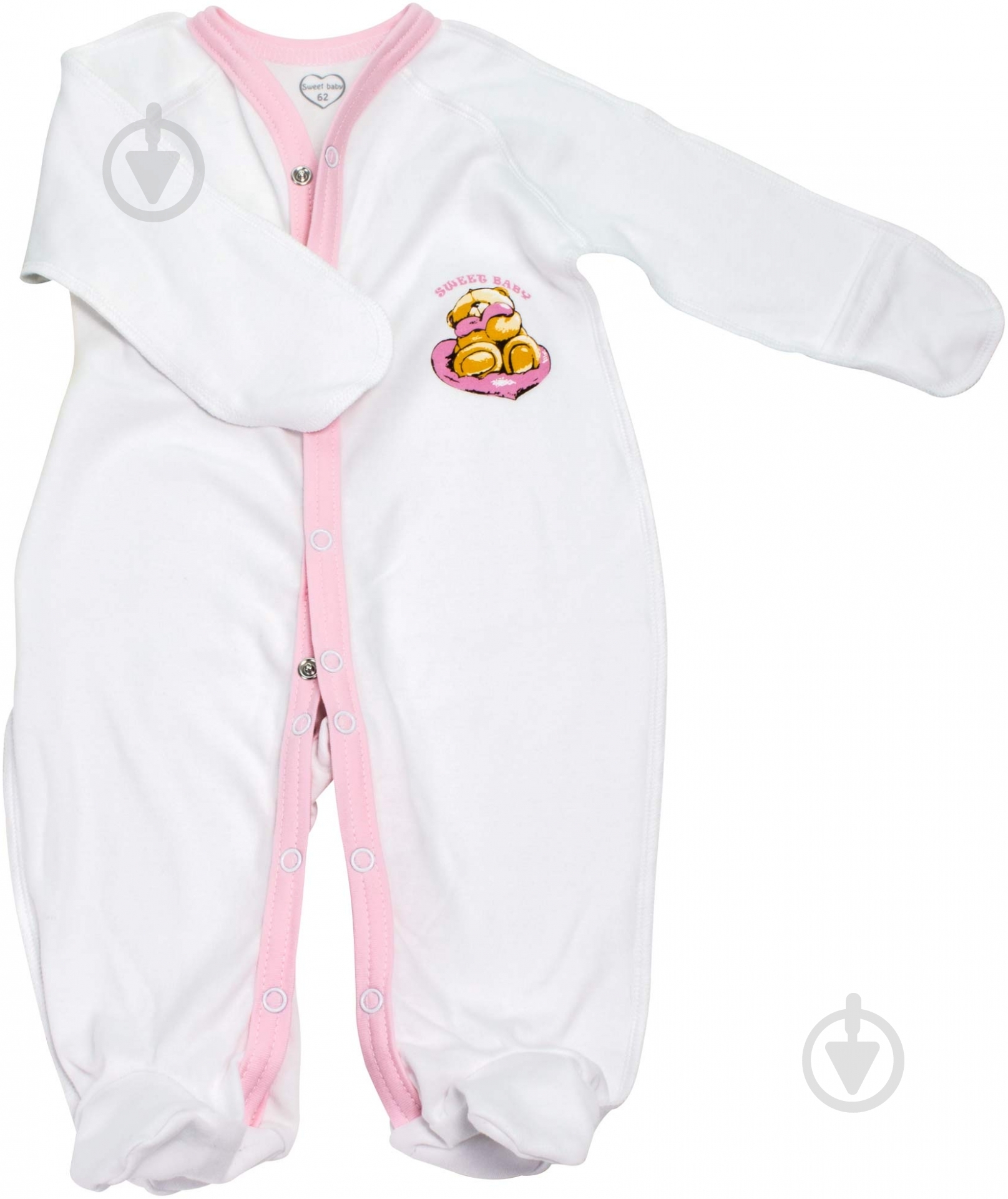 Человечек Sweet baby Кроха р.74 белый с розовым 015.545.1р - фото 1