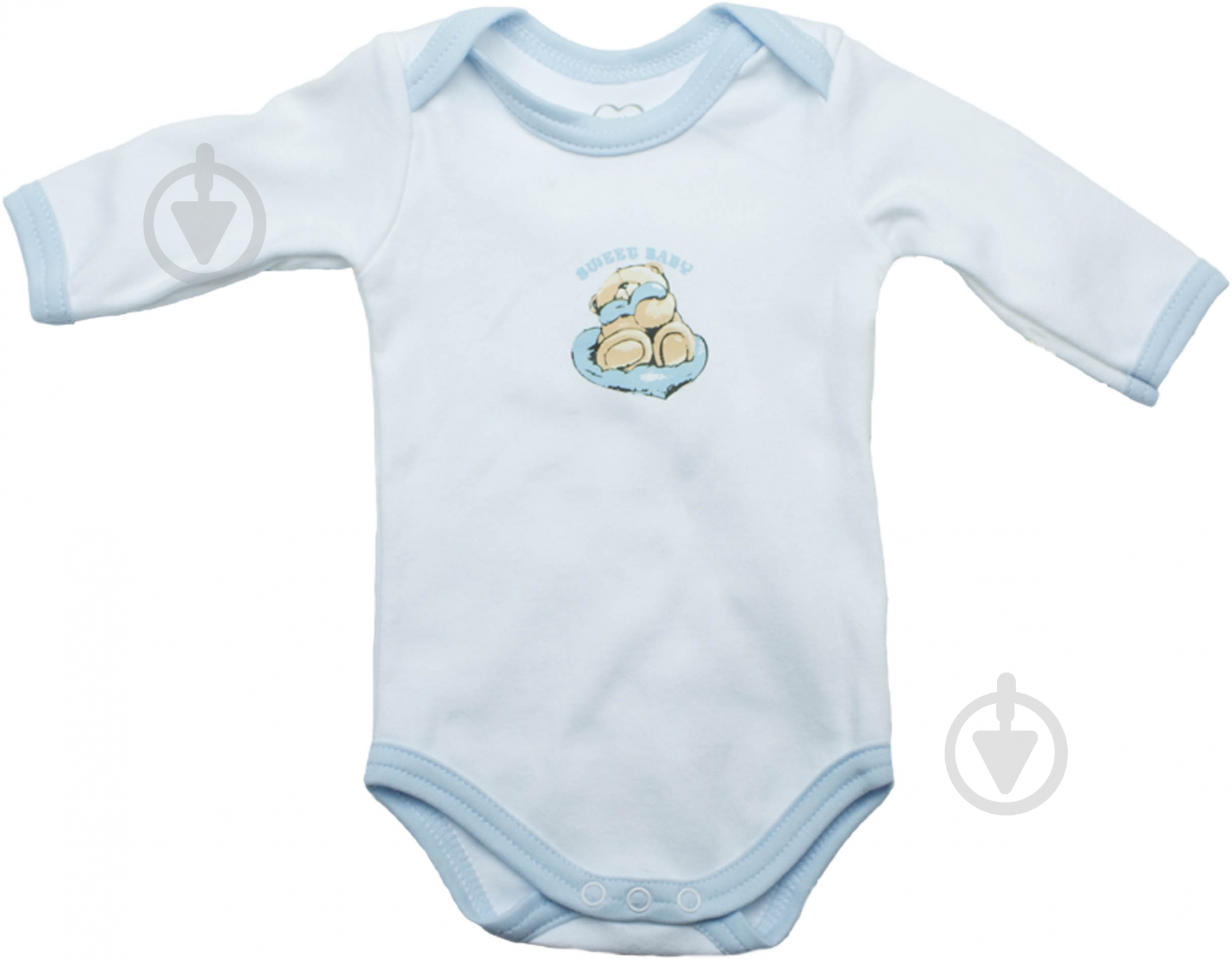 Боди Sweet baby Кроха лодочка р.62 белый с голубым 012.548.1б - фото 1