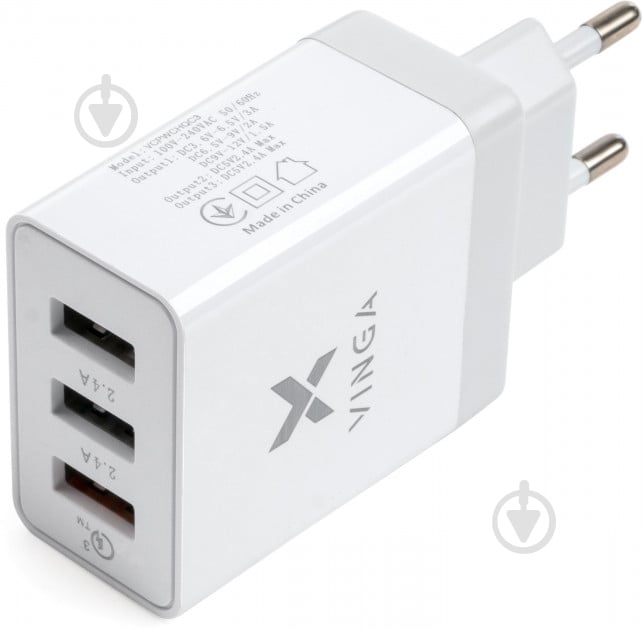 Зарядний пристрій Vinga 3 Port USB Charger QС3.0 - фото 4