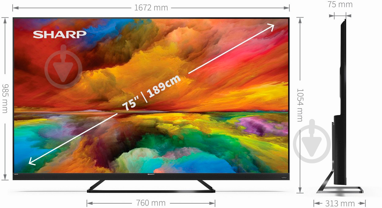 Телевізор Sharp 4T-C75EQ3EM2AG - фото 5