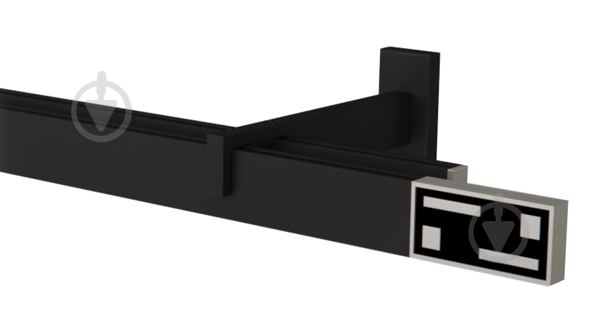 Комплект карниза Quadrum G-TECH двойной 17/200 см черный/сталь с белыми крючками - фото 1 Комплект карниза Quadrum G-TECH двойной 17/200 см черный/сталь с белыми крючками - фото 1