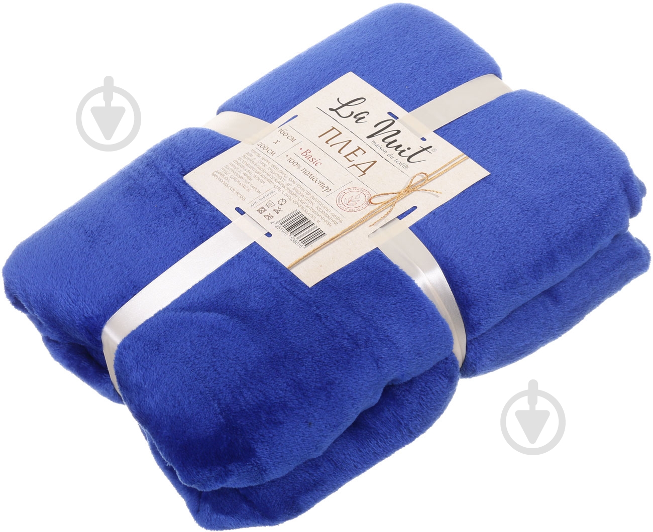Плед Basic 220 г/кв.м 160x200 см синий La Nuit - фото 3