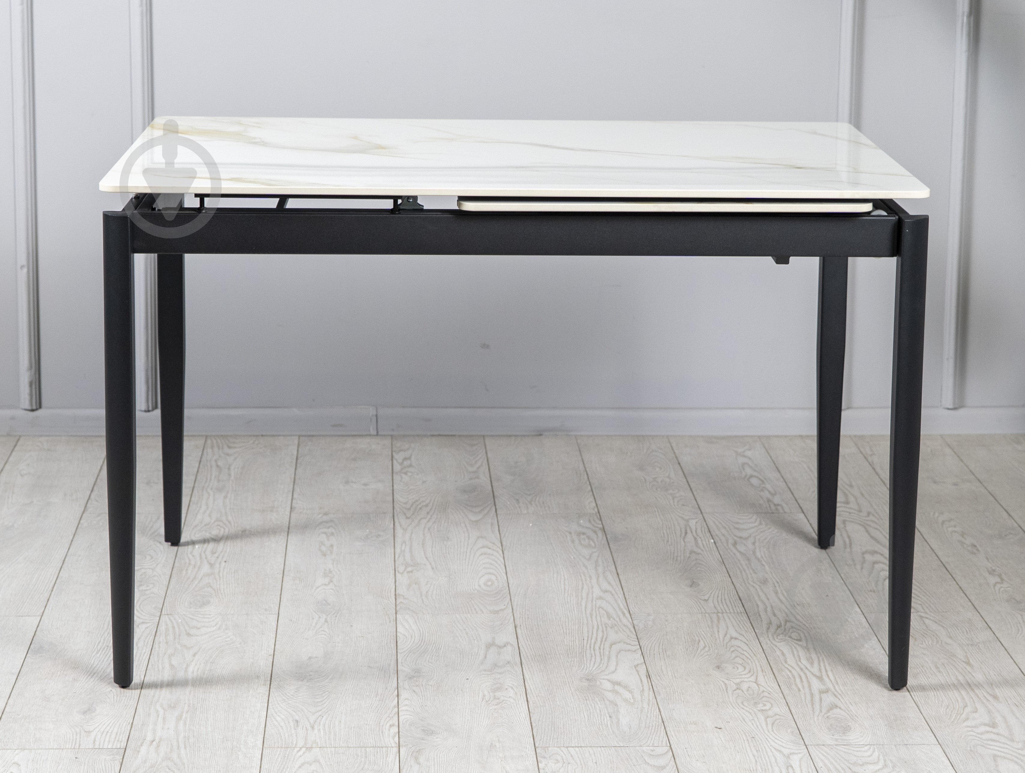 Стол обеденный Prestol Хит 1200(1800)x800x750мм молочный/черный - фото 3