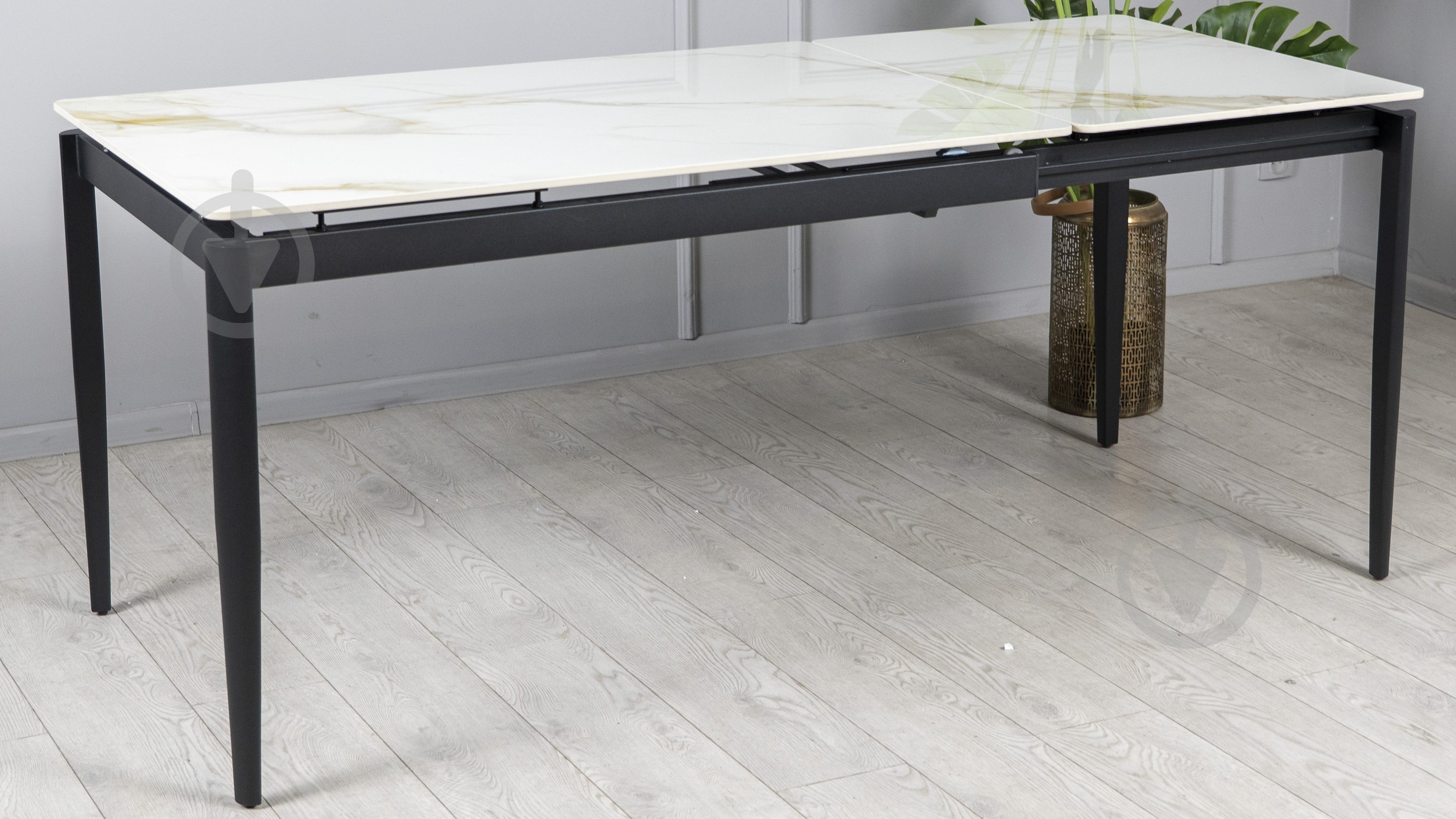 Стол обеденный Prestol Хит 1200(1800)x800x750мм молочный/черный - фото 4