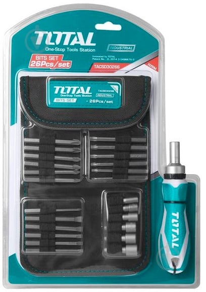 Викрутка-тримач біт Total з набором біт головок 26 шт. 24 шт. TACSD30266 - фото 1 Викрутка-тримач біт Total з набором біт головок 26 шт. 24 шт. TACSD30266 - фото 1