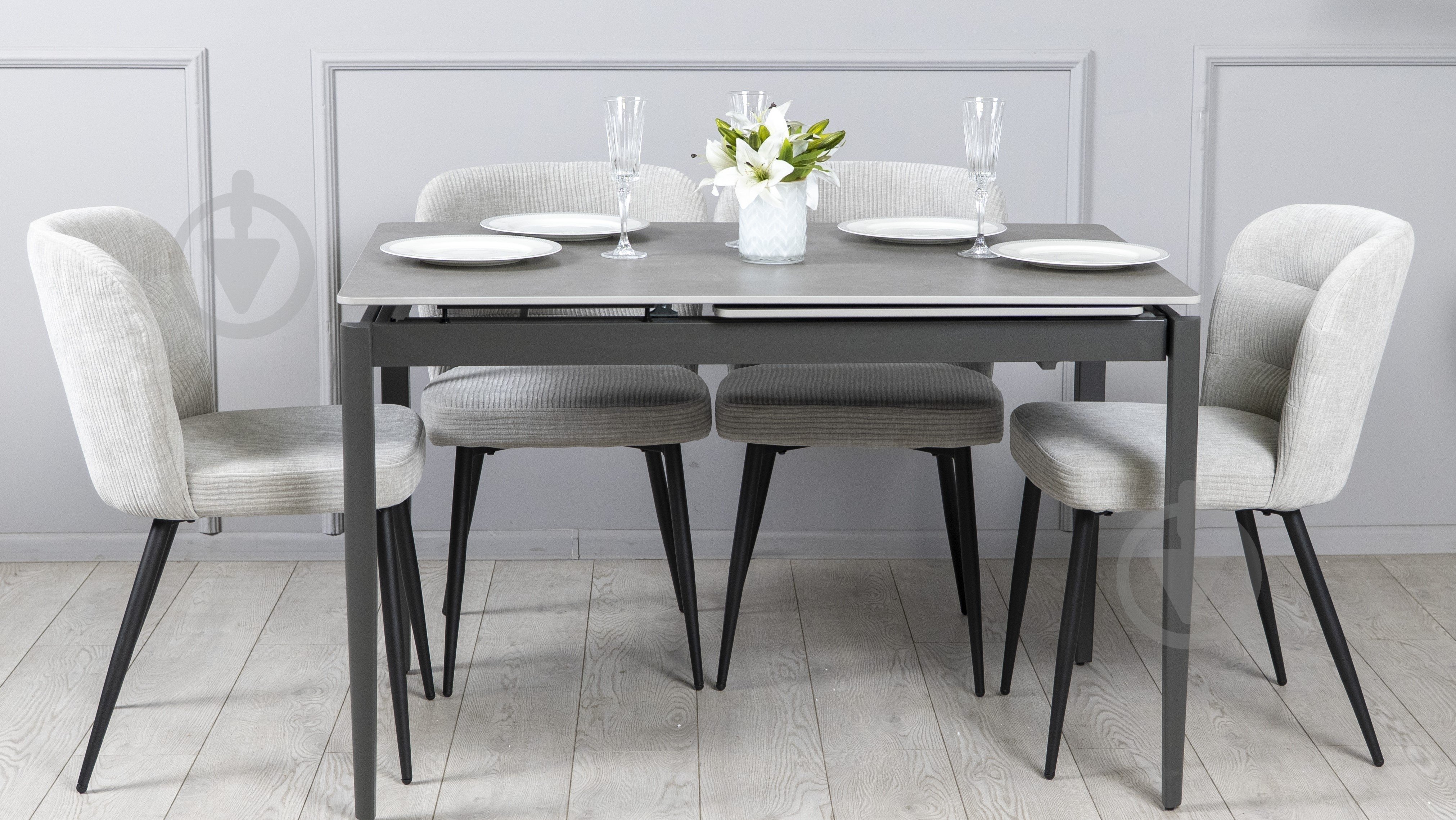 Стіл обідній Prestol Хіт 1200(1800)x800x750мм сірий/графіт - фото 6 Стіл обідній Prestol Хіт 1200(1800)x800x750мм сірий/графіт - фото 6