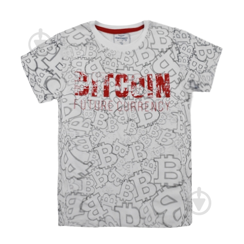 Футболка для мальчика Macma Bitcoin р.128 белый 9002 - фото 1