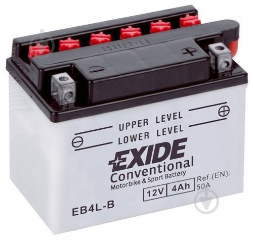 Аккумулятор автомобильный EXIDE 4Ah 50A 12V «+» справа (EB4L-B) - фото 1