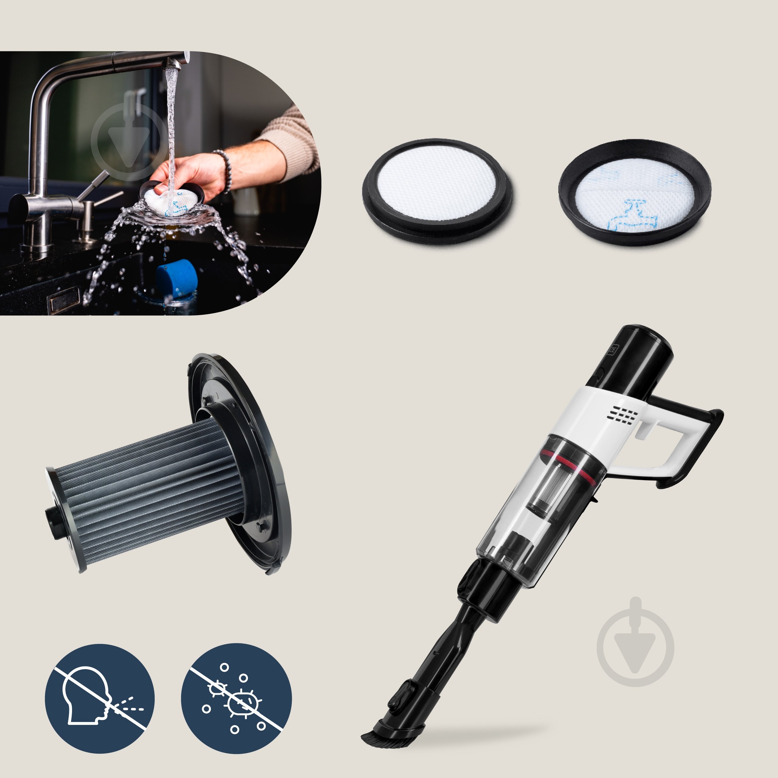 Пылесос аккумуляторный Zeegma ZONDER KLAAR BASE dark grey - фото 2 Пылесос аккумуляторный Zeegma ZONDER KLAAR BASE dark grey - фото 2