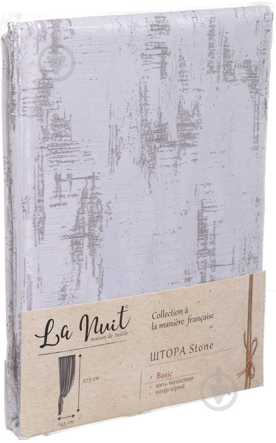 Штора Stone серый 140х275 см La Nuit - фото 4 Штора Stone серый 140х275 см La Nuit - фото 4