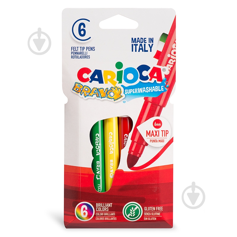 Набор фломастеров Carioca BRAVO 6 кольорів 42767 - фото 1