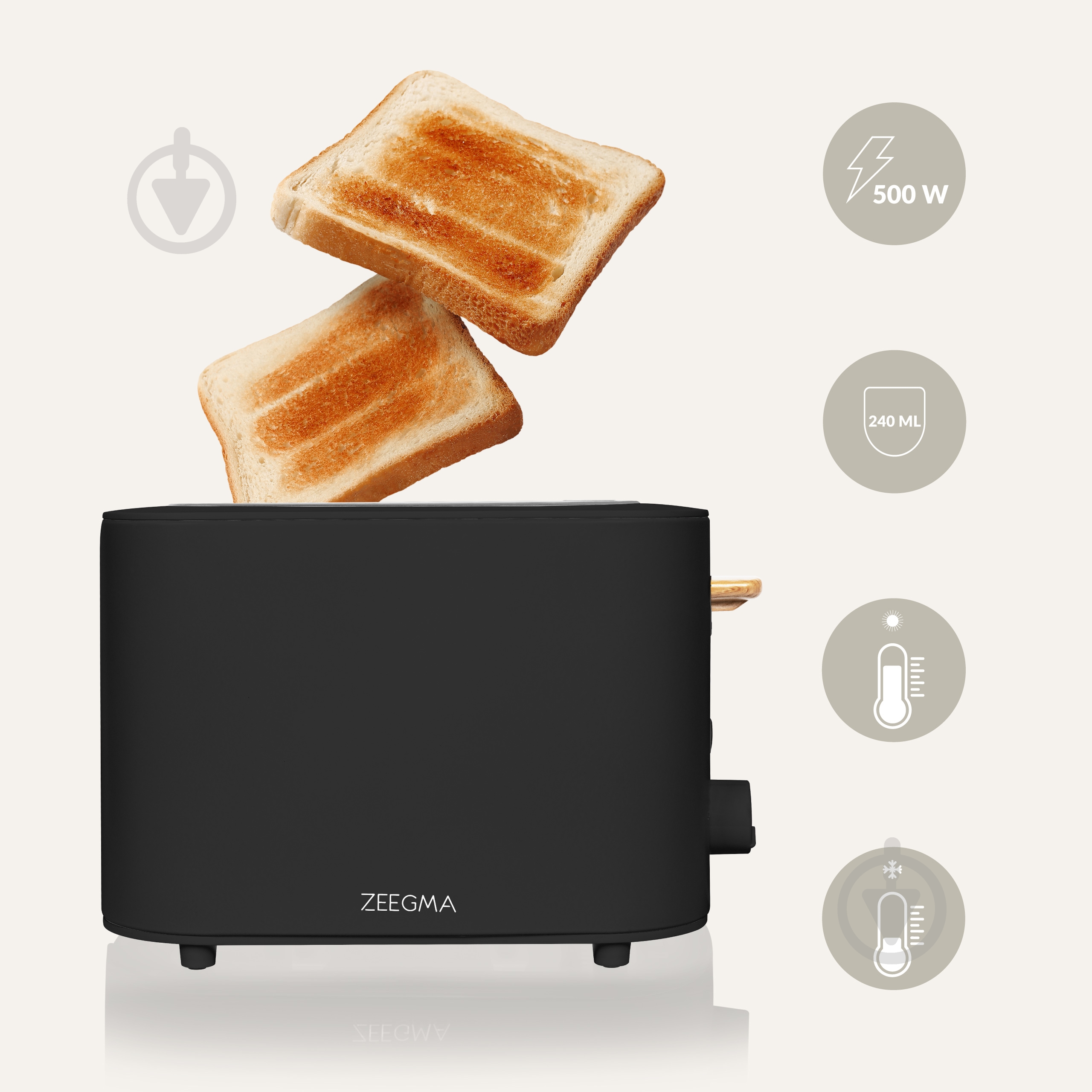 Тостер Zeegma TOSTEE BLACK WOOD - фото 1