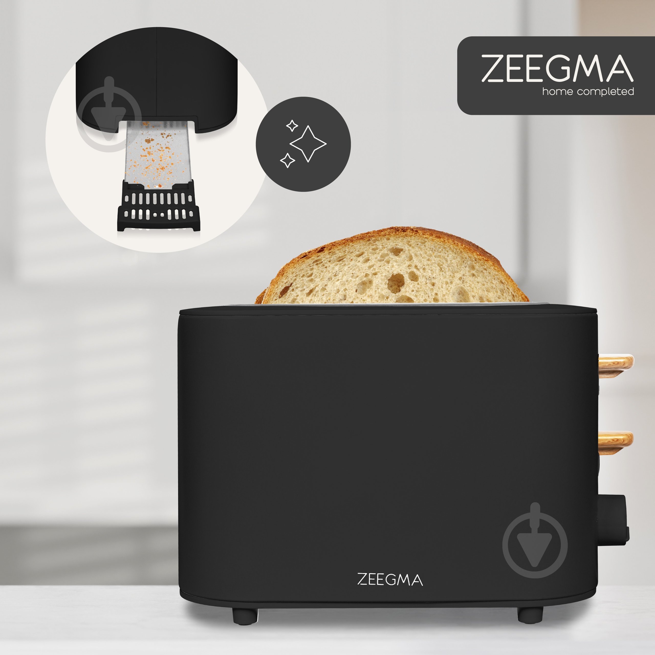 Тостер Zeegma TOSTEE BLACK WOOD - фото 2