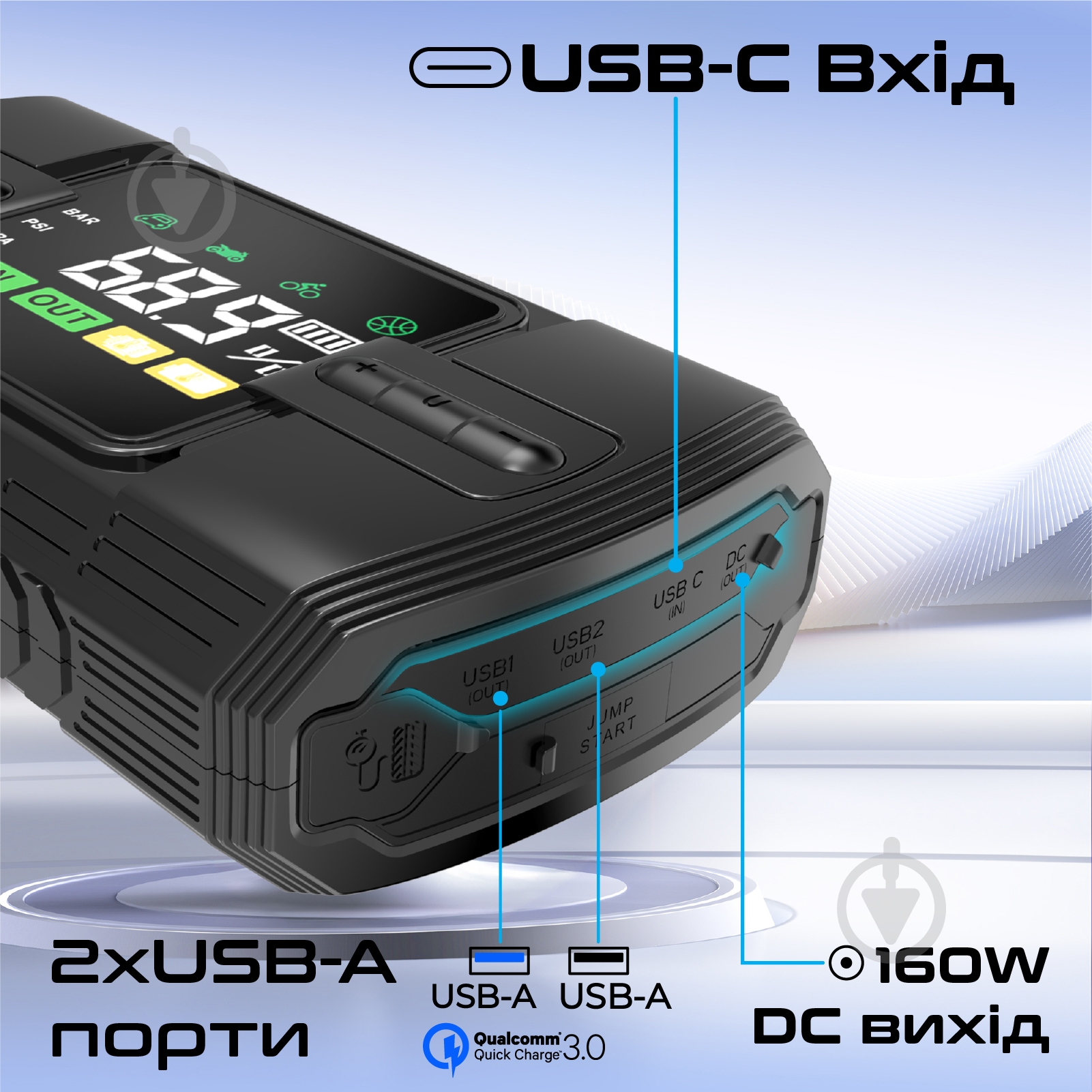 Повербанк Promate 12000 mAh black (patrolpack-3) - фото 7 Повербанк Promate 12000 mAh black (patrolpack-3) - фото 7