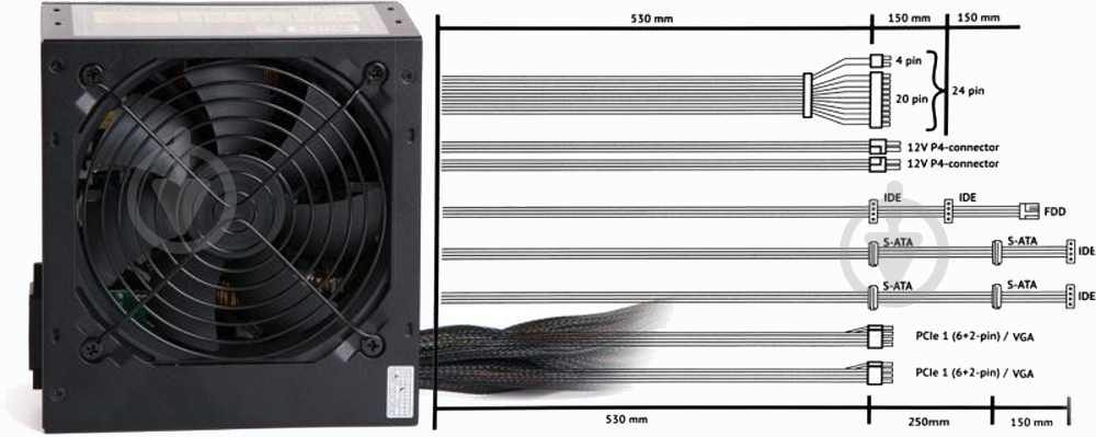 Блок питания Vinga VPS-550P 550 Вт - фото 12 Блок питания Vinga VPS-550P 550 Вт - фото 12