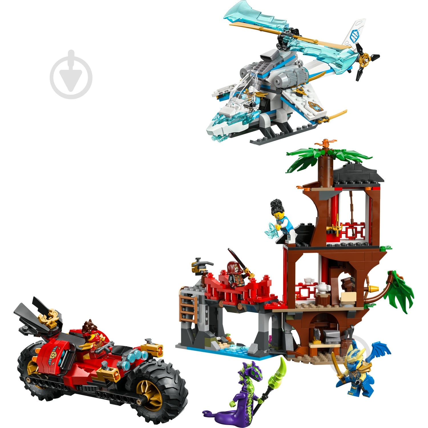 セット売り ᐉ Конструктор LEGO NINJAGO Автомобильная битва ниндзя возле дома