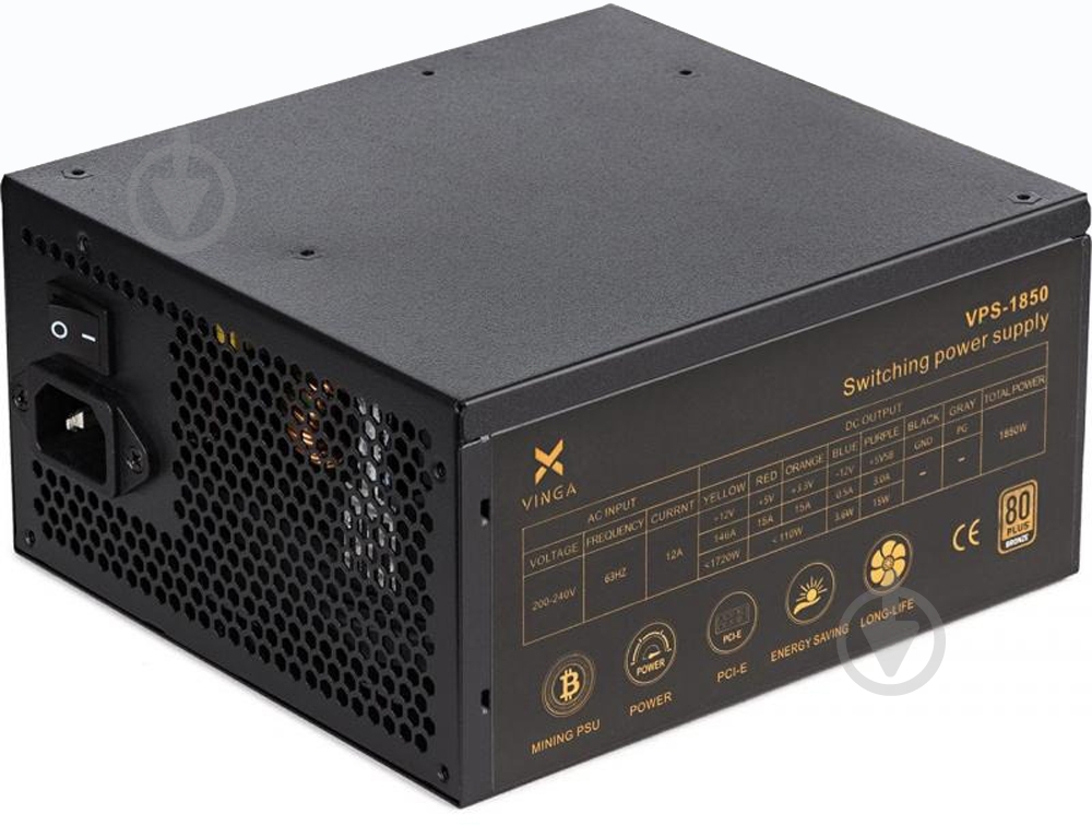 Блок питания Vinga VPS-1850 Mining edition 1850 Вт - фото 3