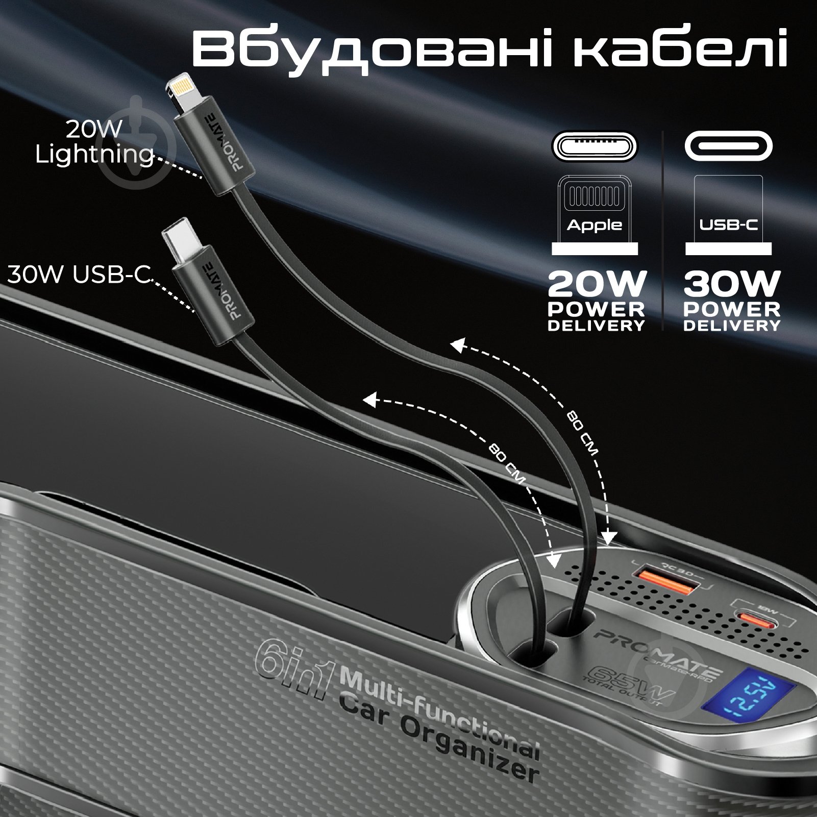 Автомобільний зарядний пристрій Promate CarMate-RPD - фото 4 Автомобільний зарядний пристрій Promate CarMate-RPD - фото 4