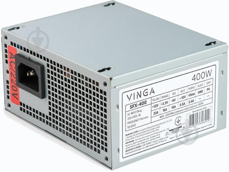 Блок питания Vinga SFX-400 400 Вт - фото 1 Блок питания Vinga SFX-400 400 Вт - фото 1