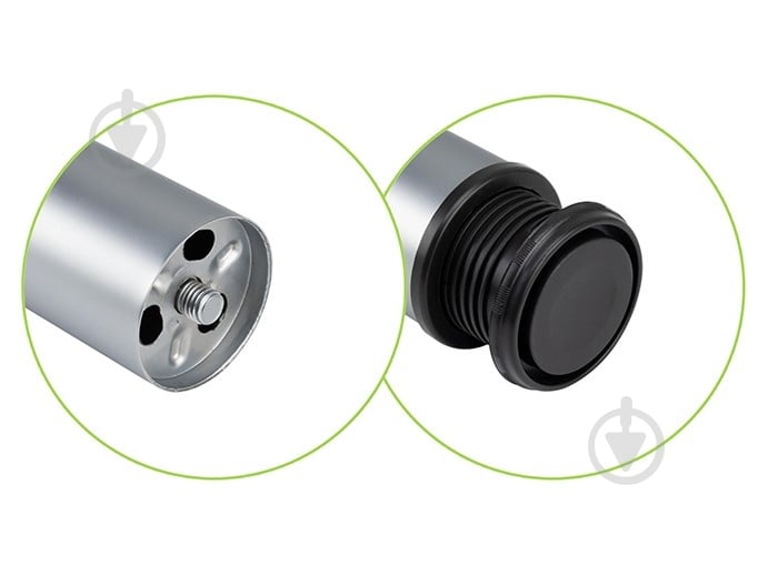 Мебельная ножка DC комплект 4 шт d60x710 мм для стола матовый хром с верхней стальной крепежной пластиной - фото 3