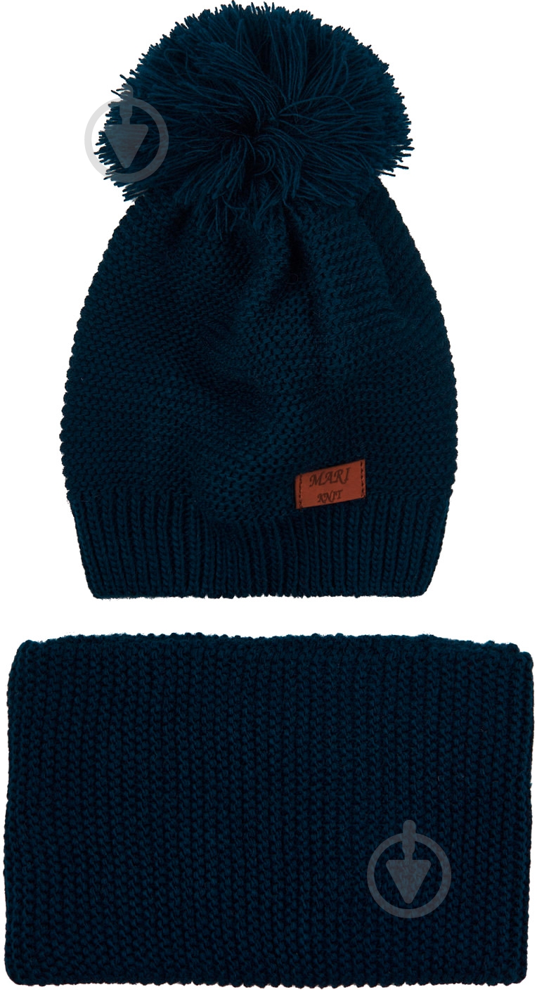 Комплект шапка + снуд для девочки Mari-Knit Mari-Knit синий 808 - фото 1 Комплект шапка + снуд для девочки Mari-Knit Mari-Knit синий 808 - фото 1