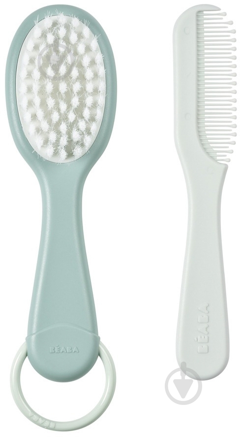 Набір Beaba гребінь + щітка зелений (920366) - фото 1 Набір Beaba гребінь + щітка зелений (920366) - фото 1