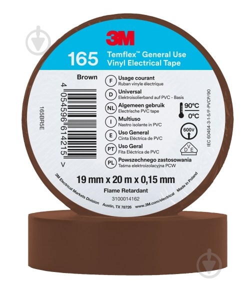 Изолента 3M Temflex полиэтилен 165 (19ммх20м) BN - фото 1 Изолента 3M Temflex полиэтилен 165 (19ммх20м) BN - фото 1