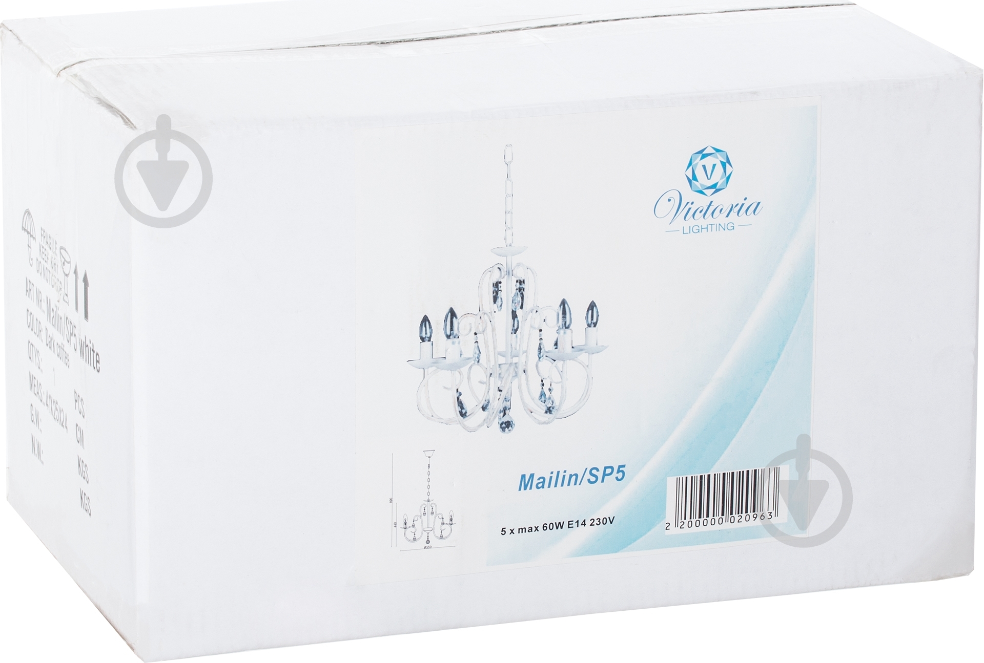 Люстра подвесная Victoria Lighting 5xE14 белый Mailin/SP5 white - фото 3 Люстра подвесная Victoria Lighting 5xE14 белый Mailin/SP5 white - фото 3