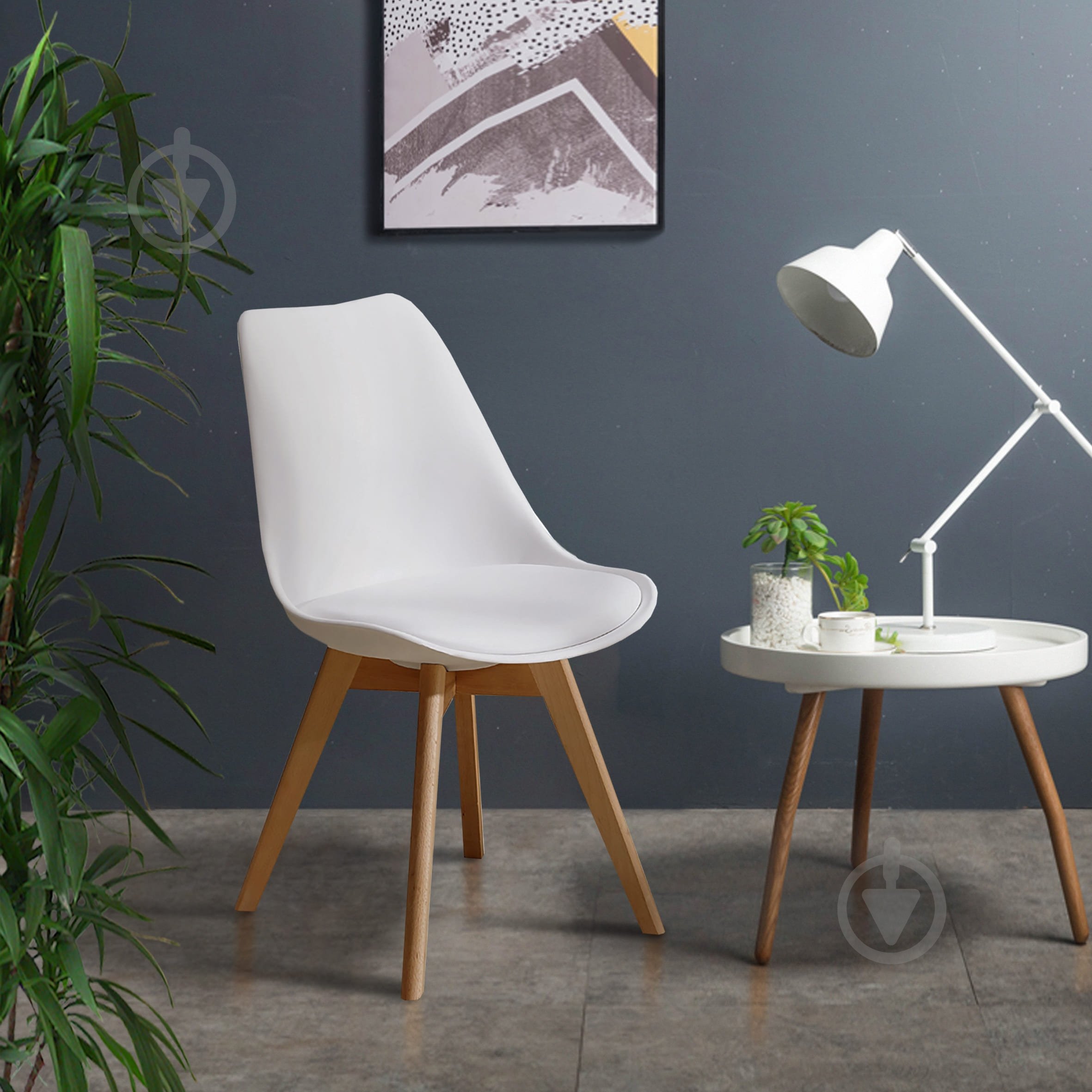 Стул ТЭЙДЭ белый / натуральный - фото 1