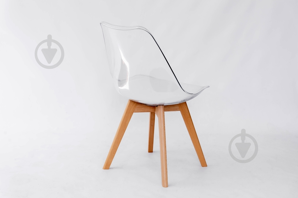 Стул ТЭЙДЭ прозрачный белый / натуральный - фото 3