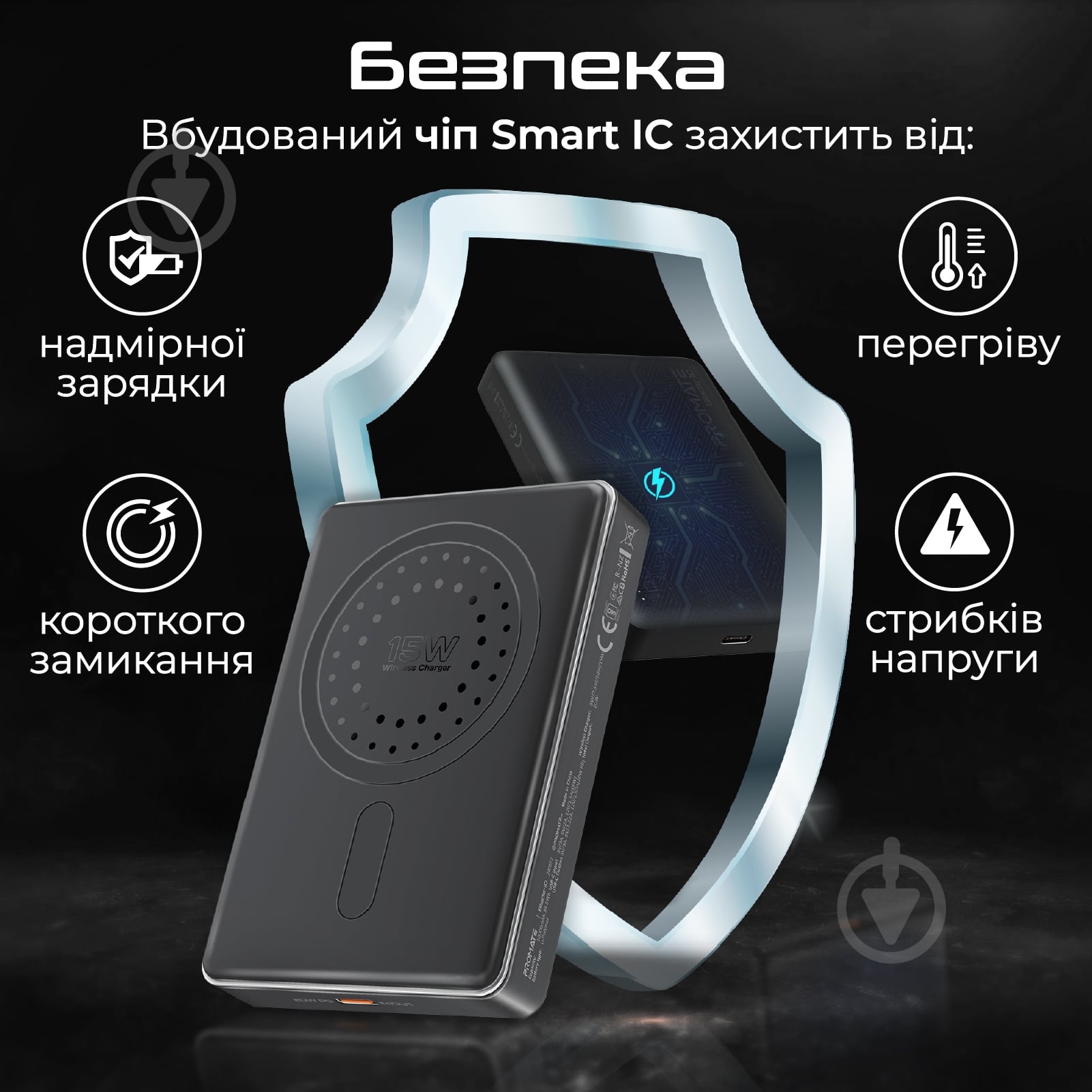 Повербанк Promate 10000 mAh black (blade-10.black) - фото 5