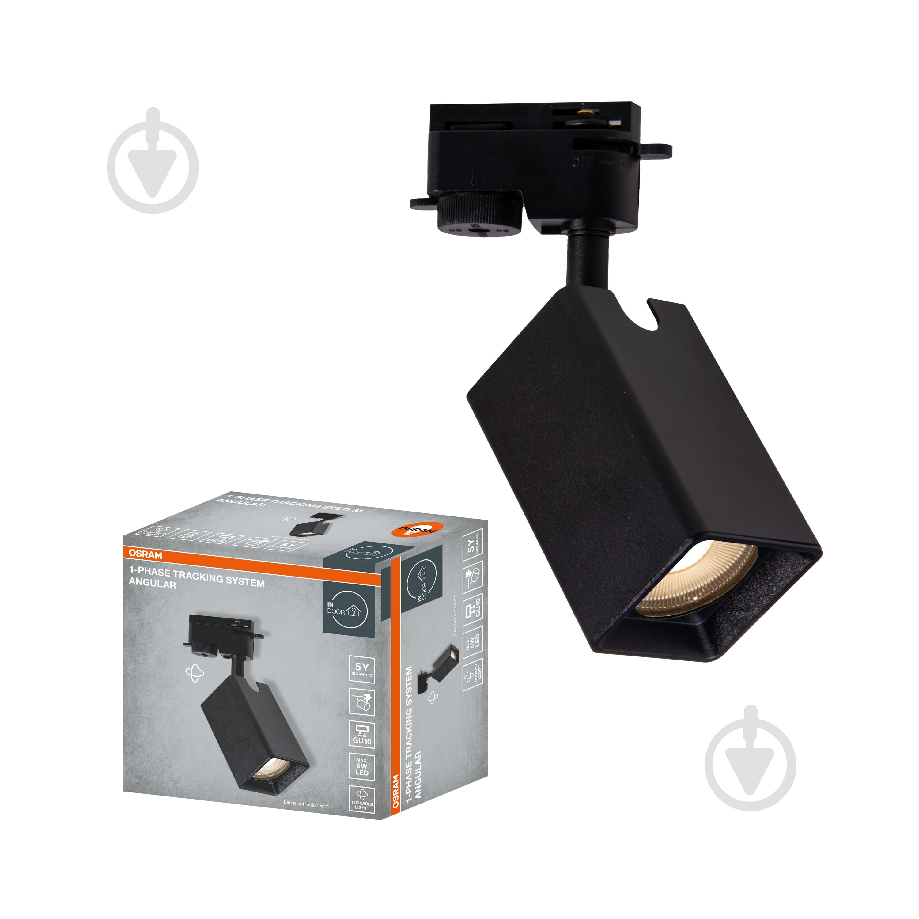 Трековий світильник Osram Angular GU10 чорний - фото 1