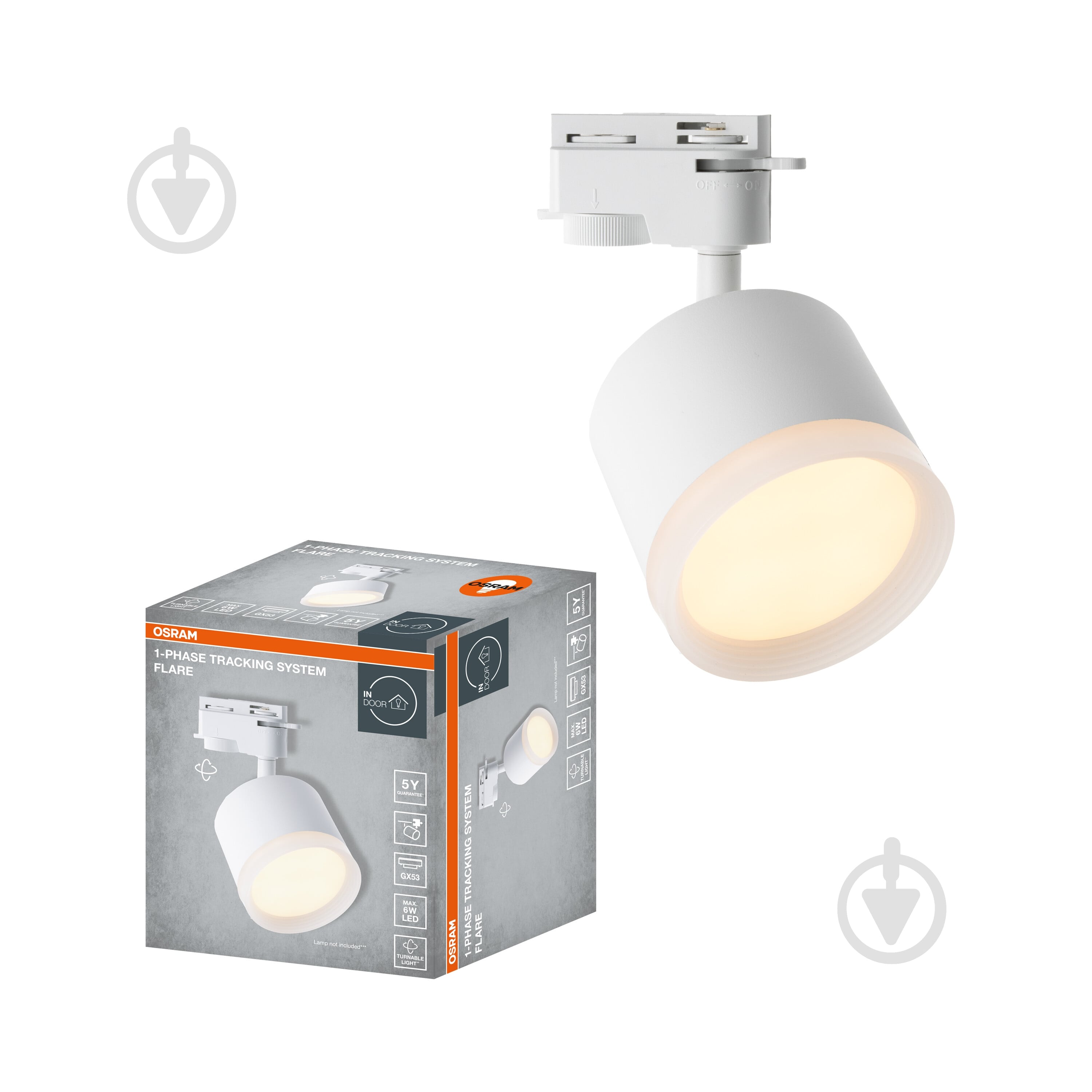 ᐉ Трековий світильник Osram TRACK SPOT FLARE GX53 білий • Краща