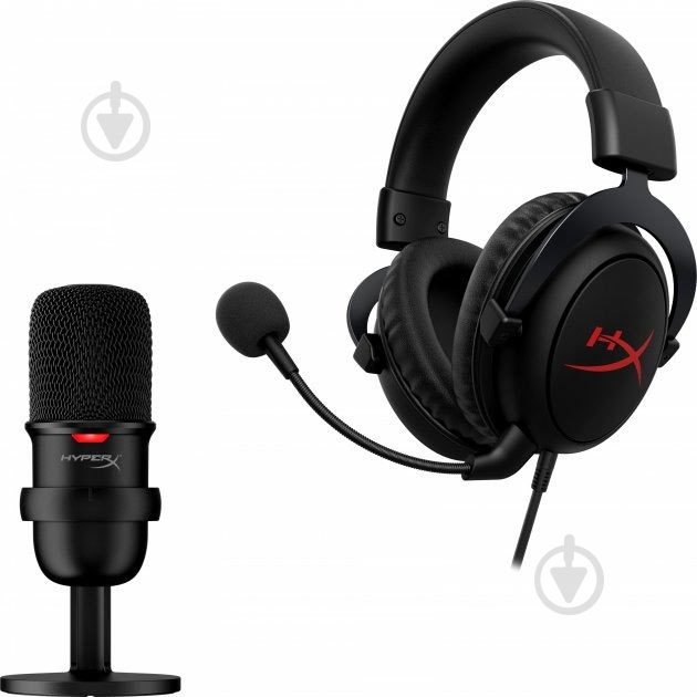 Гарнитура игровая HyperX Streamer Starter Pack + микрофон HyperX Solocast black (HBNDL0001) - фото 1