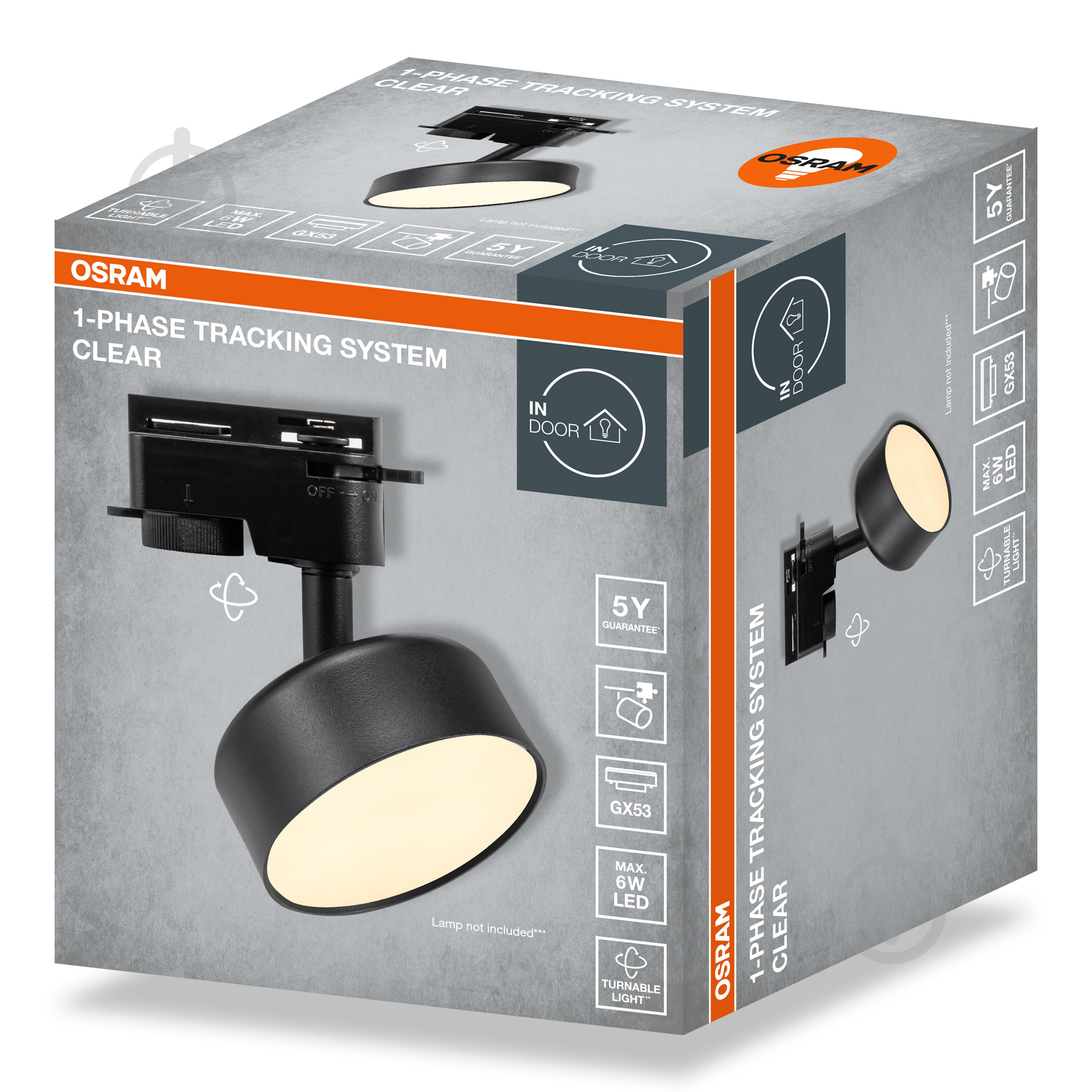 Трековый светильник Osram TRACK SPOT CLEAR GX53 черный - фото 2 Трековый светильник Osram TRACK SPOT CLEAR GX53 черный - фото 2