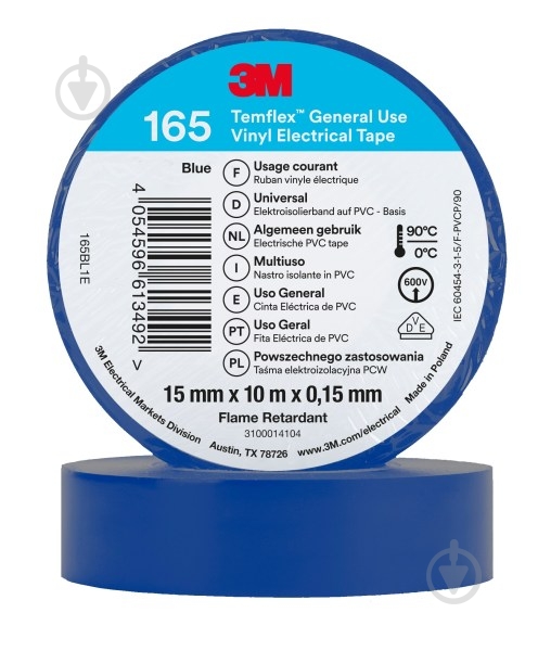Изолента 3M Temflex полиэтилен 165 (15мм х 10м) BE - фото 1